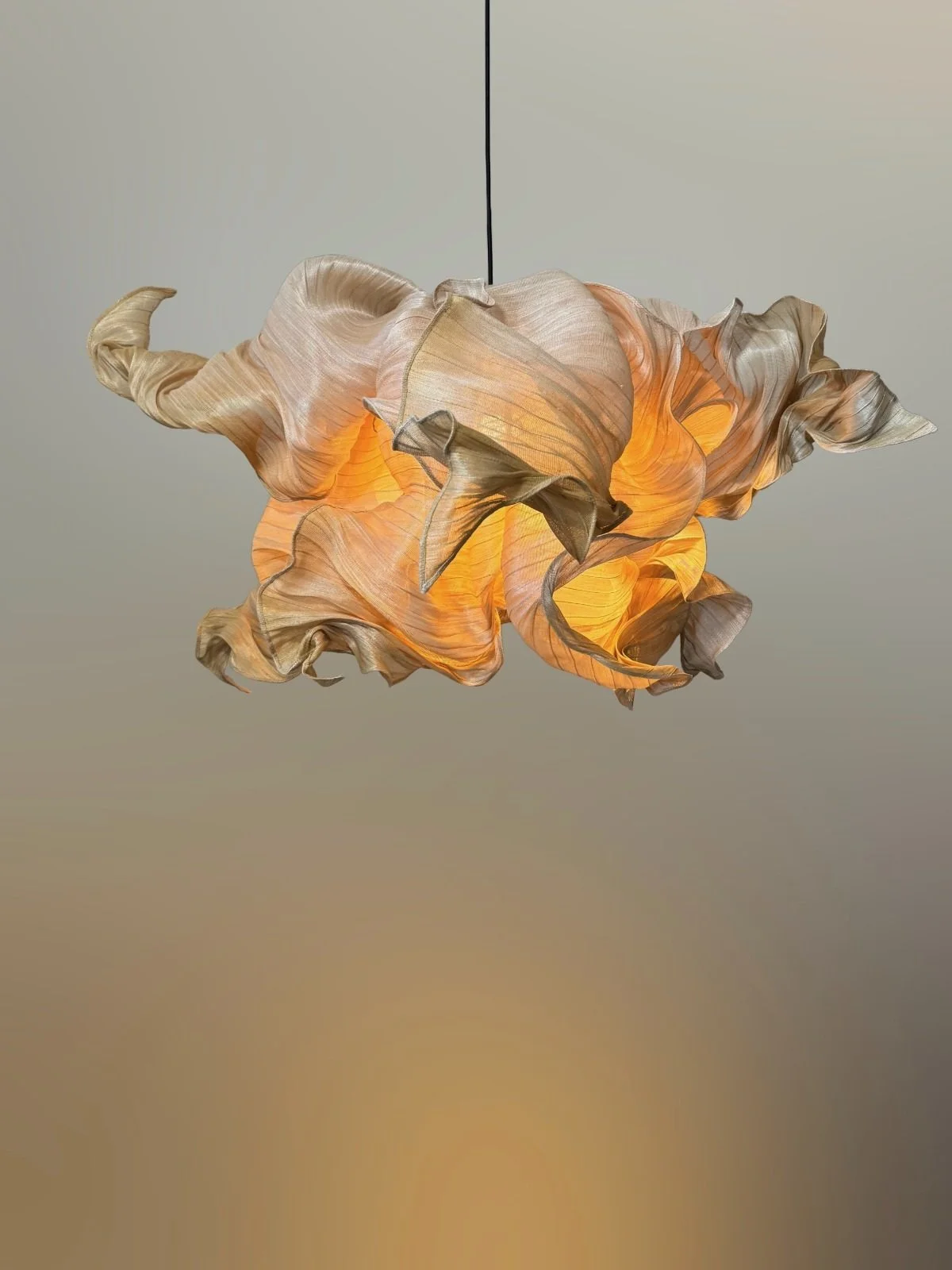 Modern Fabric Pendant Plain Light Nebula 80cm by Studio Mirei